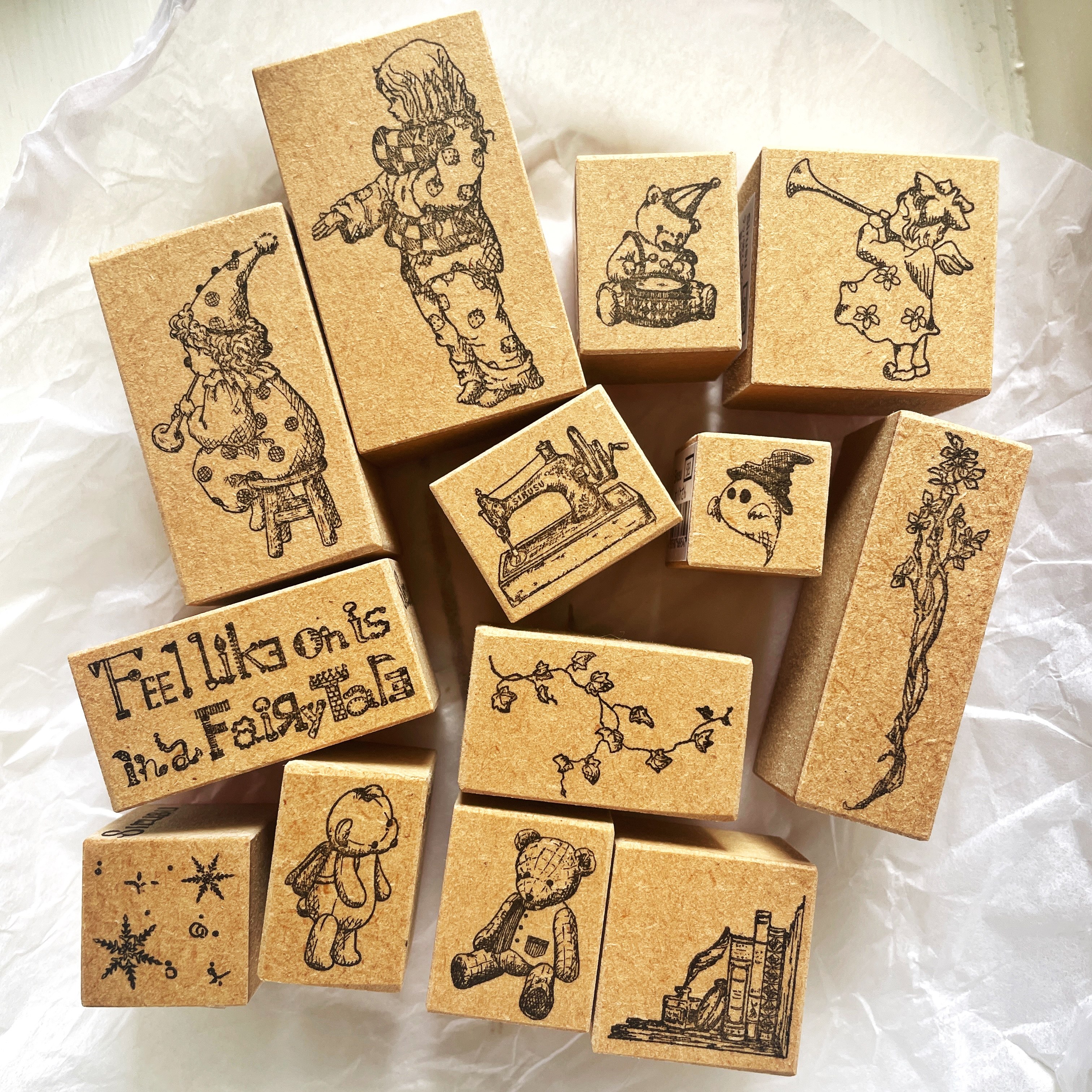 【现货】日本Sirusu童话复古木质印章 树脂 小熊边框小丑手帐,淘宝优惠券,粉丝福利购,淘宝优惠卷