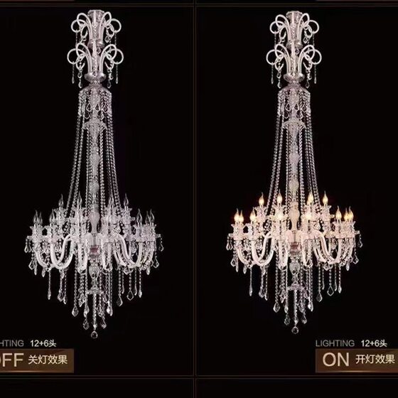 European style duplex floor crystal chandelier