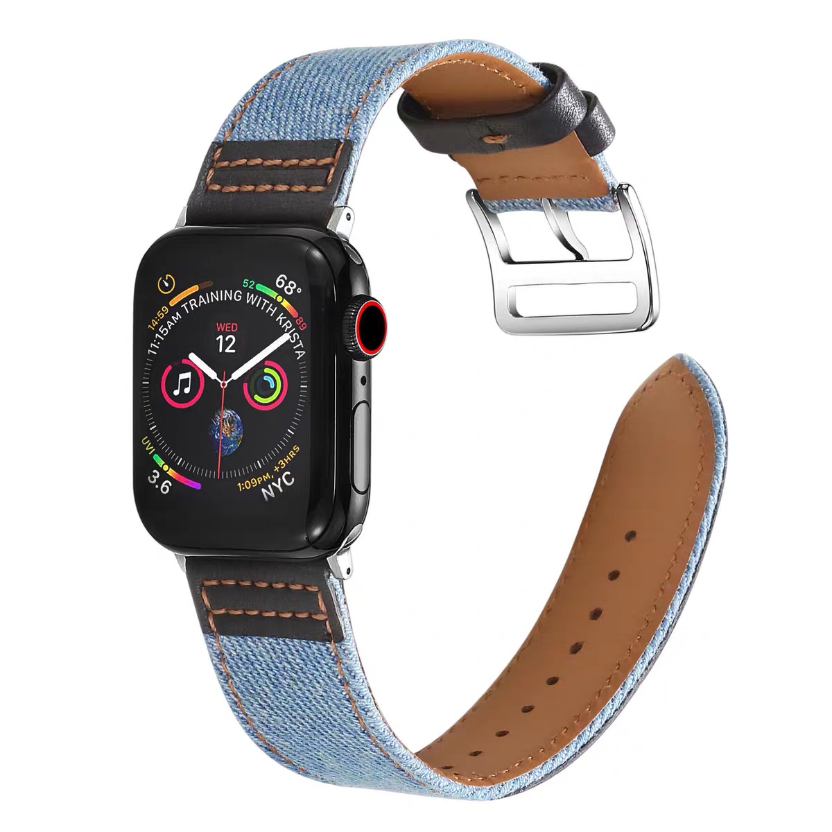 BOLIN牛仔iwatch表带真皮适用于applewatch苹果手表S8/7/SE/ultra - 图3