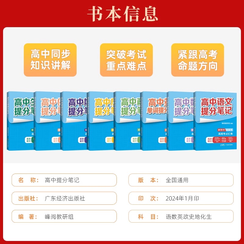 高中提分笔记系列共8册 张雪峰老师助力考生金榜题名高中同步知识讲解突破难点培优拔高紧跟高考命题方向快速提分全国通用 - 图2