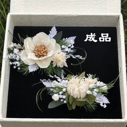 高级森系成品永生花戒指纯手工立体免做指环结婚订婚情侣花朵戒指 - 图0