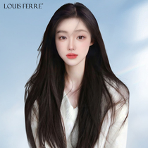 Wig real hair full truth man hair long hair headgear black long straight lace natural Eight words Liu Hai The whole top wig sleeve