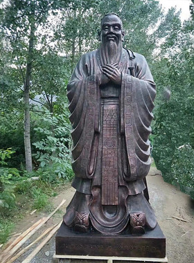 热销玻璃钢孔子校园文化历史名人摆件广场户外铸铜头像