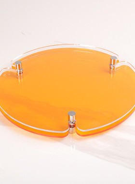 热销现代轻奢亚克力双层几何托盘摆件餐厅软装酒店样板房客厅饰品