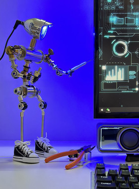 创意男友生日礼物朋克风机器人桌面摆件电竞儿童房间台灯礼品手办