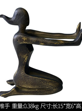 瑜伽少女书挡创意人物摆件书立办公室书房书柜树脂书夹书靠装饰品