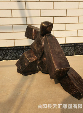 热销玻璃钢铸铜打太极抽象组合人物雕塑户外广场铜雕绿地点缀景观