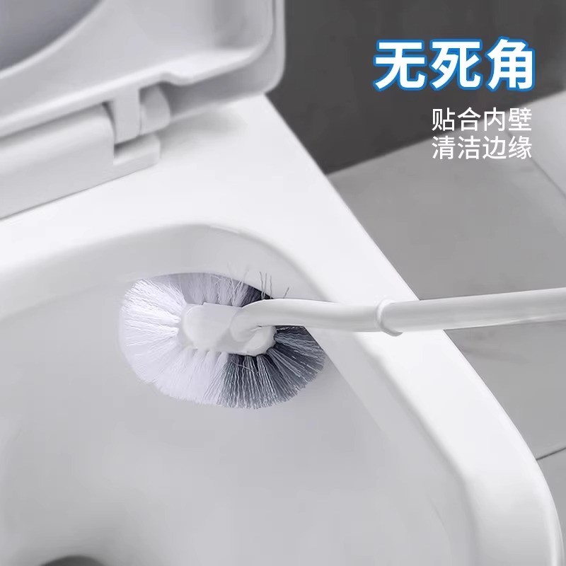 Sulida long-handled toilet brush soft-bristled toilet brush bathroom brush without punching and attached hook for cleaning without dead corners
