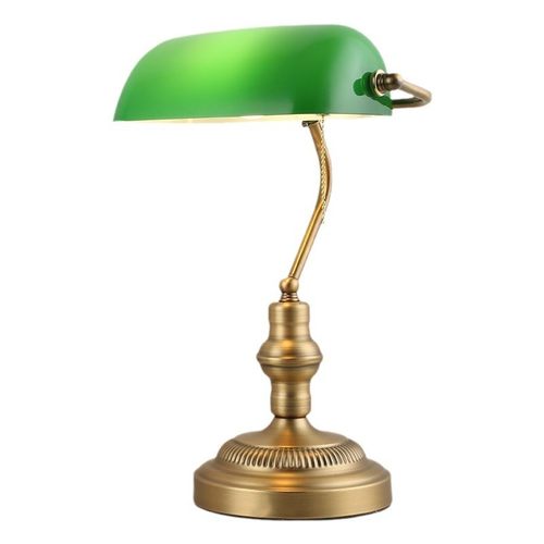 热销美式绿色复古民国银行台灯办公室装饰床头灯仿古铜色台灯厂家 - 图2