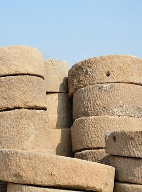 热销老磨盘石雕庭院园林铺路石旧铺路石民间仿老石板老石材老磨盘