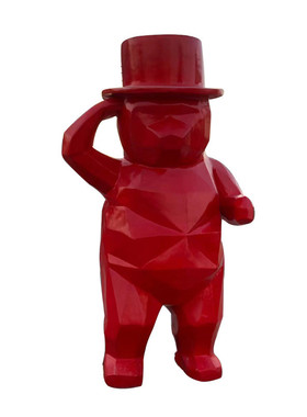 热销几何切面动物熊雕塑玻璃钢动物户外广场售楼处景观装饰摆件