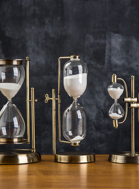 热销厂家批发锌合金摆件创意家居沙漏45分钟计时客厅电视柜书房装