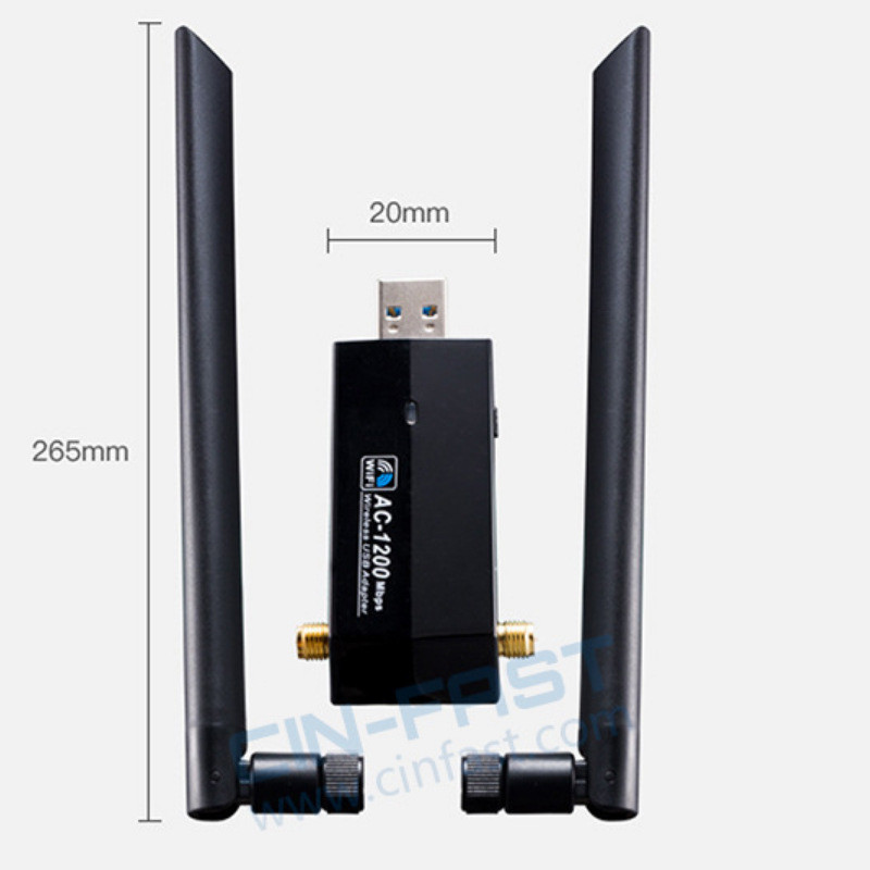 双频1200Mbps无线网卡 2.4G/5.8G无线网卡RTL8812AU无线网卡 - 图0