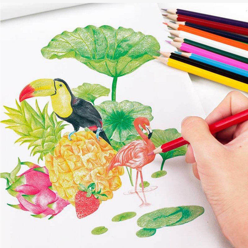 72彩色铅笔小学生无毒48色儿童油性画笔水溶性彩铅套装美术生专用,淘宝优惠券,粉丝福利购,淘宝优惠卷