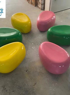 热销商场组合休闲座椅美陈装饰凳子创意公共休息区圆形玻璃钢造型