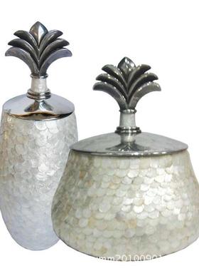 热销批发新中式创意水滴形贴贝壳现代简约电镀工艺树脂家居摆件