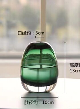 日式简约创意插花器圆润厚重玻璃花瓶装饰水培工艺品摆件水养批发