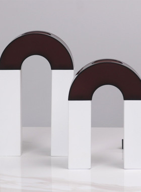 热销现代简约花瓶客厅亚克力拱门花插艺术干花花器摆件样板房金属