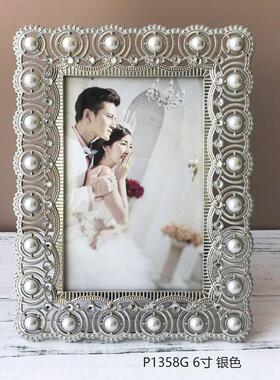 厂家直销创意金属相框6寸长方形电镀轻奢家居摆台礼品批发定制