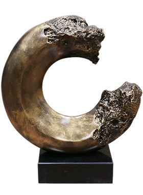 现代简约电镀树脂工艺品摆件酒店前台客厅办公室家居玄关装饰厂家