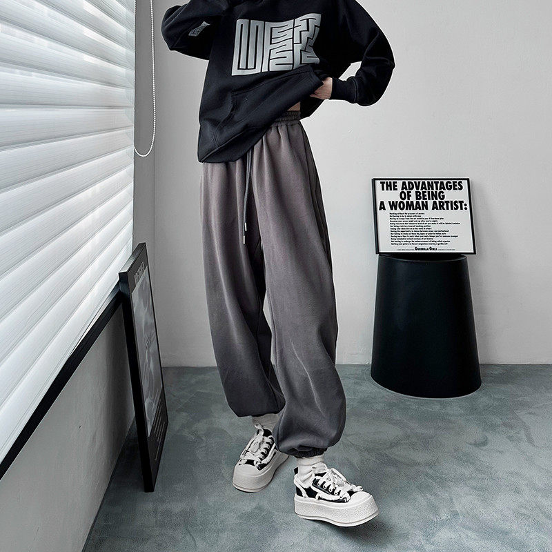 阔腿裤春季新款宽松显瘦遮肉直筒裤大码胖mm抽绳束脚休闲,淘宝优惠券,粉丝福利购,淘宝优惠卷