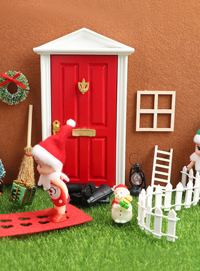 热销迷你门摆件圣诞套装牙仙娃娃屋精灵雪橇大套装