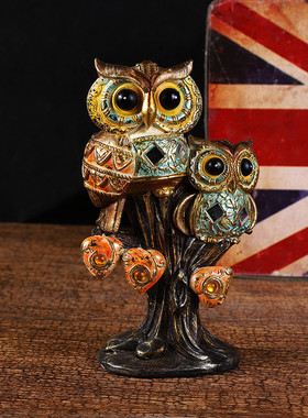 树脂工艺品工艺品摆件猫头鹰创意家居客厅摆件创意礼品