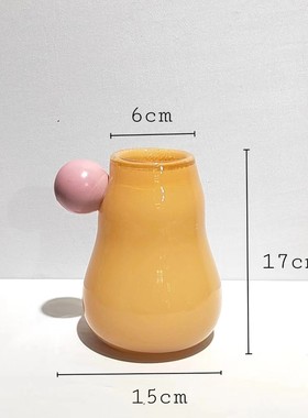 现代轻奢中古风玻璃花瓶样板房软装饰品摆件桌面插花工艺品摆件