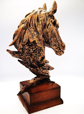 北欧马头工艺品摆件家居饰品创意客厅酒吧玄关动物摆设饰品