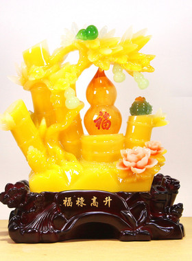 树脂工艺品玉竹子摆件葫芦工艺品客厅电视柜开业店铺装饰乔迁礼品