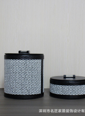 热销收纳盒轻奢风高端皮革首饰盒带盖现代家用客厅卧室梳妆台创意