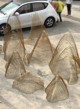 热销壁挂制作不锈钢假山雕塑玄关装饰厂家切片仿真假山雕塑户外庭