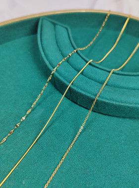 18K金项链素链金链子女细钛钢不掉色单链镀金色裸链锁骨链条配饰