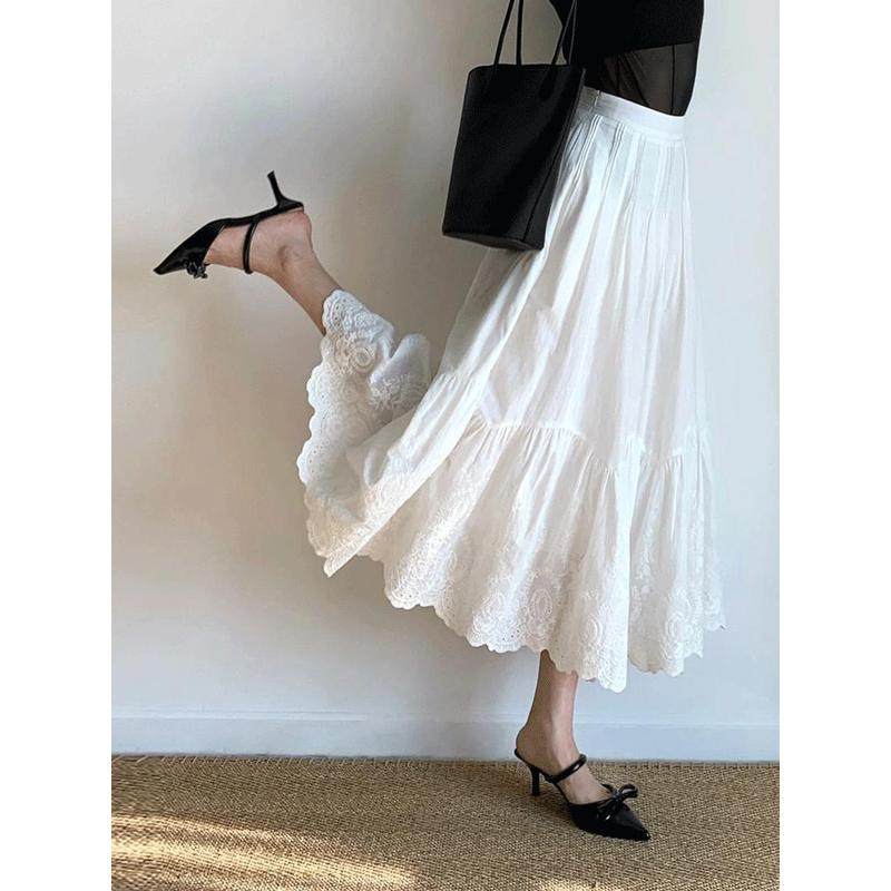 白色a字女春季2024新款中长款小个子显瘦气质蛋糕伞裙,淘宝优惠券,粉丝福利购,淘宝优惠卷