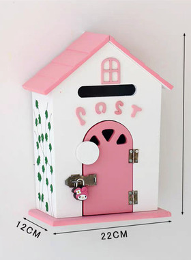 田园挂墙家居摆设幼儿园心语信箱木制邮箱风格意见箱小木屋装饰品
