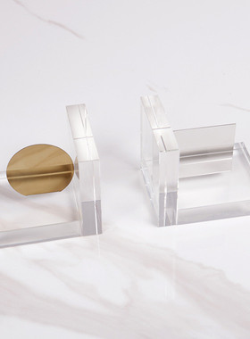 热销简约现代书房几何书档书靠创意花器样板房水晶桌面装饰摆件