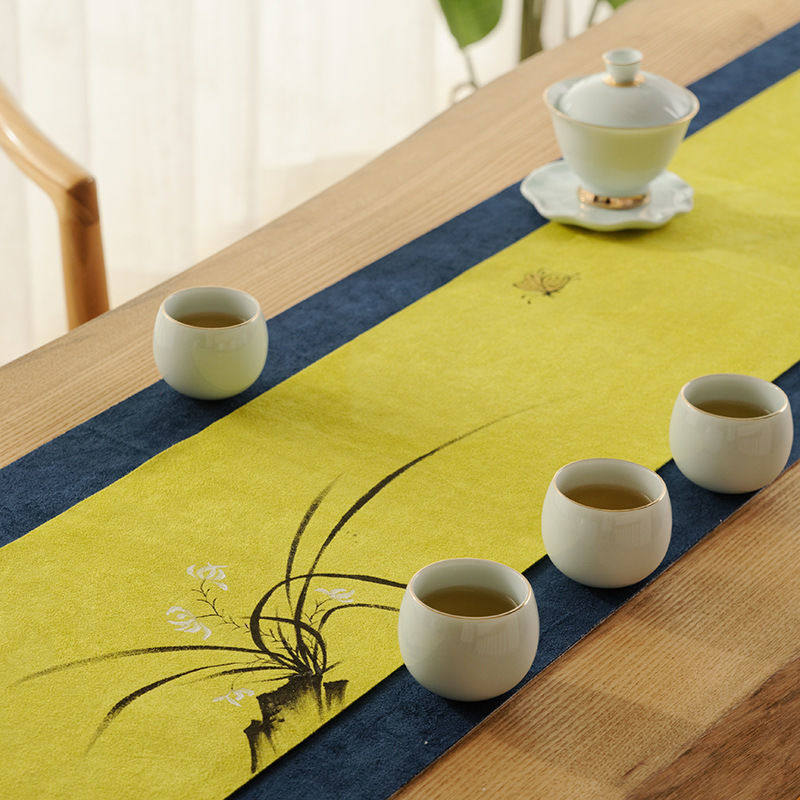 防水鹿纤绒干泡茶席双面桌旗布垫茶艺表演台布中式手绘布艺茶,淘宝优惠券,粉丝福利购,淘宝优惠卷