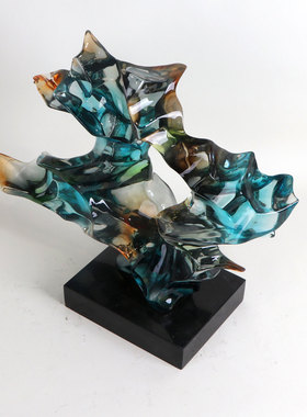 热销现代简约树脂玄关太湖石透明雕塑酒店大厅客厅电视柜摆件软装