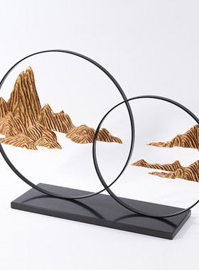 热销假山新中式大型金属抽象工艺品现代群山招财玄关客厅家居摆件