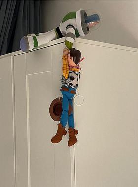 巴斯光年救胡迪立式空调摆件客厅冰箱顶部空间美化圆柱上方装饰品