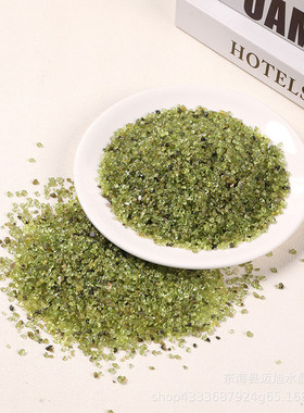 厂家供应石橄榄石碎石小颗粒鱼缸装饰碎石水晶消磁天然批发