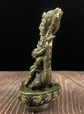 古玩黄铜藏佛系列骑龙黄批发家居客厅摆件仿古黄铜财神摆设财神