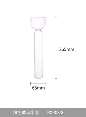 晶淳 高硼硅粉色高级ins风小口径水培容器透明玻璃花瓶 插花细长