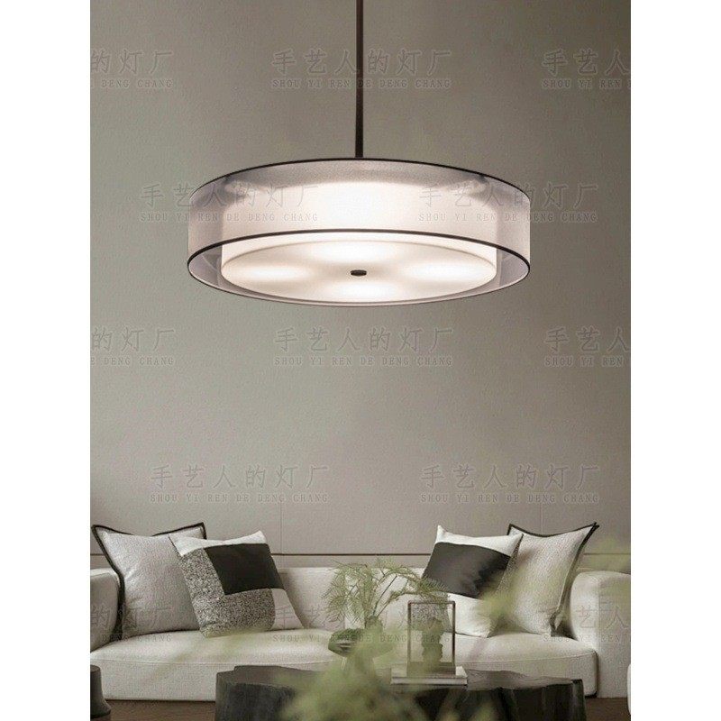 热销新中式中国风现代简约民宿布艺led客厅卧室茶室书房餐厅圆形,淘宝优惠券,粉丝福利购,淘宝优惠卷