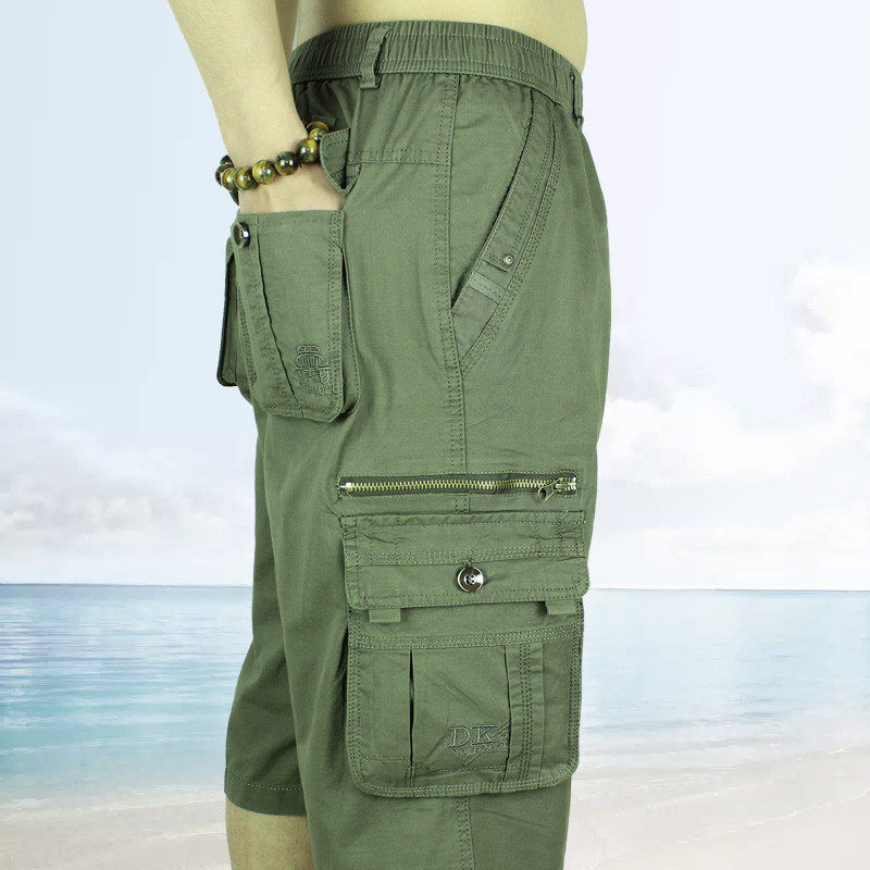 中年男七分裤夏宽松薄款纯棉真口袋7分休闲大码工装中裤,淘宝优惠券,粉丝福利购,淘宝优惠卷