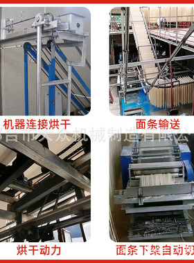 商用鲜湿压面机自动撒粉爬杆挂面烘干设备全自动大型面条机生产线