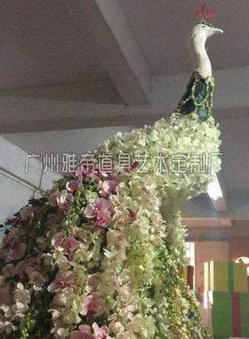 热销庭院花园室内户外草造景设计仿真花艺插花装饰景观雕楼盘孔雀