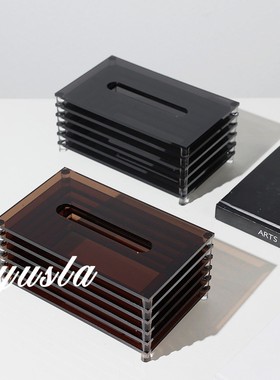 热销客厅茶几抽纸巾盒吧台售楼处别墅书房卧室纸巾架餐厅软装饰品