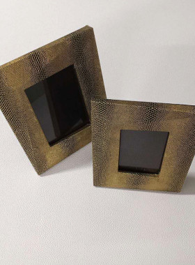 热销厂家直销批发轻奢简约新中式皮革卧室客厅相框办公室摆放可厂