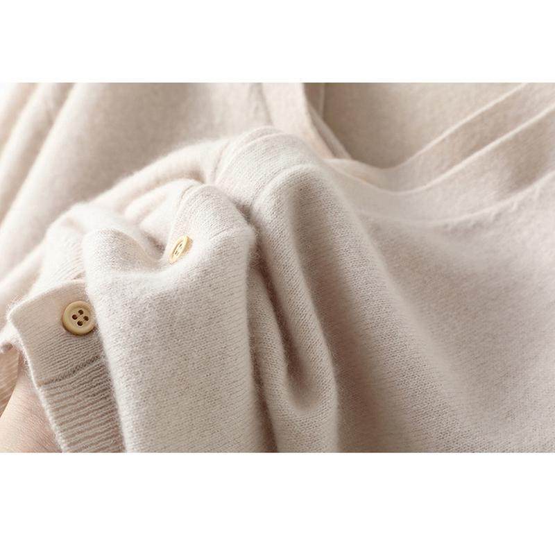 斯文优雅~假两件双V领开衫女纯毛衣开衫宽松秋冬,淘宝优惠券,粉丝福利购,淘宝优惠卷